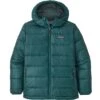 PATAGONIA BOYS' HILOFT DOWN SWEATER HOODY DARK BOREALIS GREEN 22