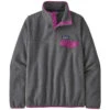 PATAGONIA W'S LW SYNCH SNAP-T P/O NICKEL W/AMARANTH PINK 23 -Ski Promotion Magasin 9 110590 w s lw synch snap t p o nickel w amaranth pink 25455 nlam 01