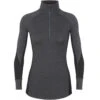 ICEBREAKER WMNS 260 WINTERZONE LS HALF ZIP JET HEATHER/BLACK 23