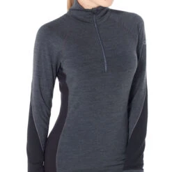 ICEBREAKER WMNS 260 WINTERZONE LS HALF ZIP JET HEATHER/BLACK 23 -Ski Promotion Magasin 9 62901 wmns 260 winterzone ls half zip jet heather black 104394 a01 03