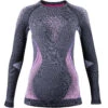 UYN LADY EVOLUTYON UW SHIRT LG SL MELANGE ANTHRACITE MELANGE/RASPBERRY/PURPLE 22 -Ski Promotion Magasin 9 76378 u100019 g980 01