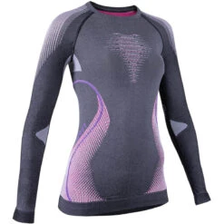 UYN LADY EVOLUTYON UW SHIRT LG SL MELANGE ANTHRACITE MELANGE/RASPBERRY/PURPLE 22 -Ski Promotion Magasin 9 76378 u100019 g980 03