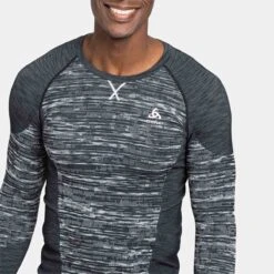ODLO BLACKCOMB ECO BL TOP CREW NECK L/S BLACK SPACE DYE 23 -Ski Promotion Magasin 9 95365 blackcomb eco bl top crew neck l s black space dye 188562 60223 03