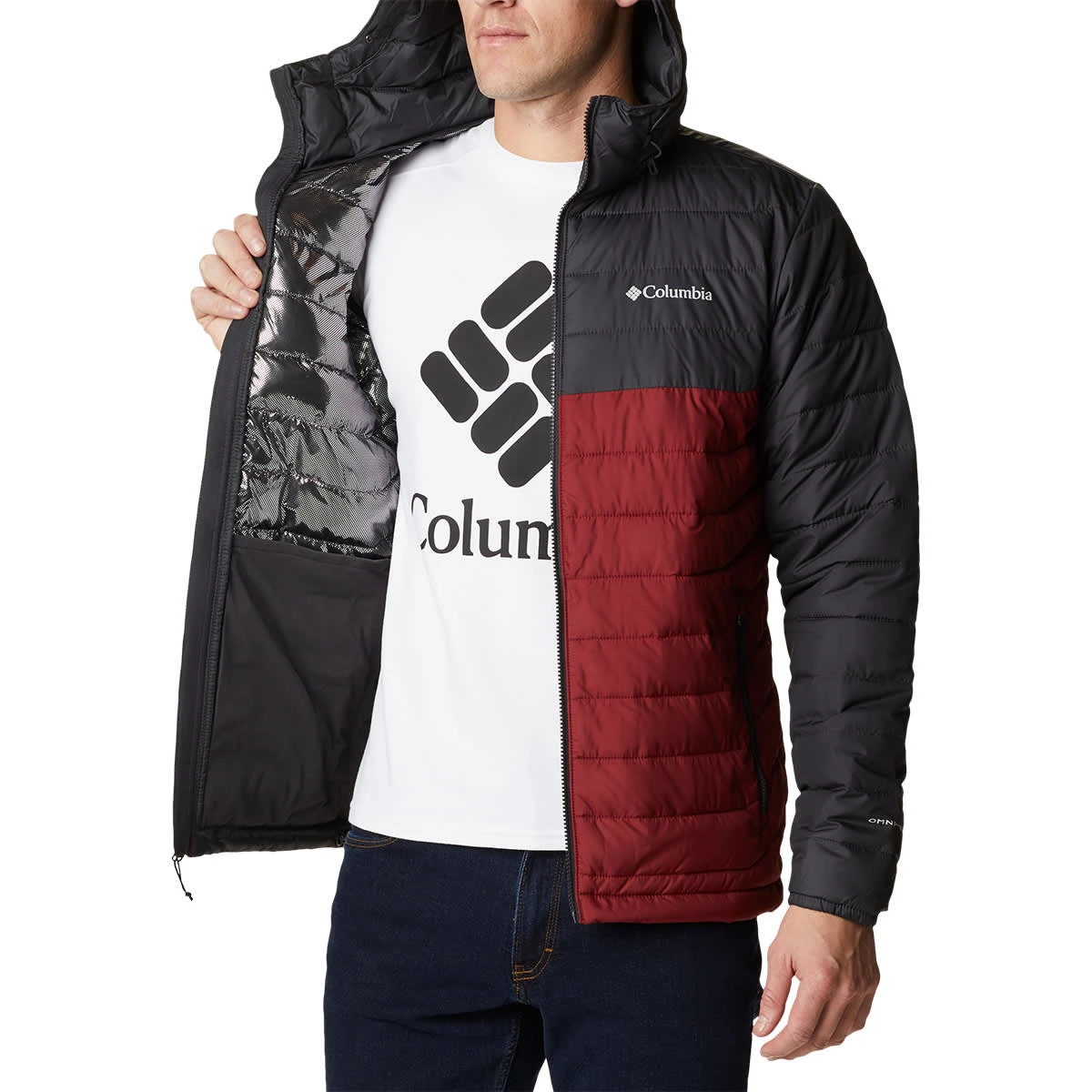 COLUMBIA POWDER LITE HOODED JKT RED JASPER SHARK 22 4 COLUMBIA POWDER LITE HOODED JKT RED JASPER SHARK 22 – Image 2